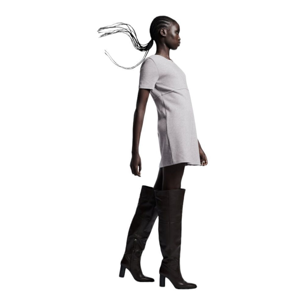 ZARA | Gray | BASIC SOFT DRESS - Picture 5 of 9